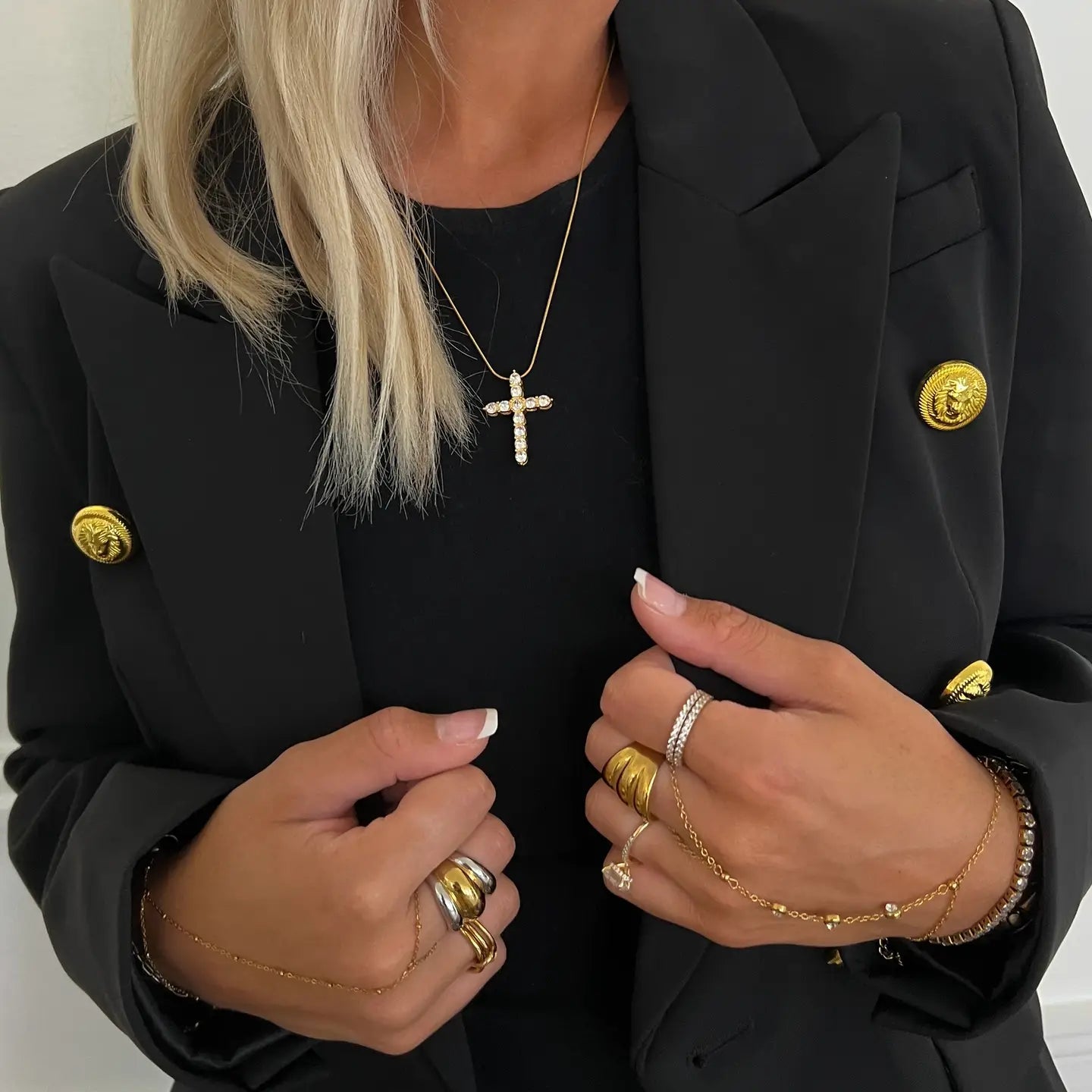 Xl Diamond Cross Necklace