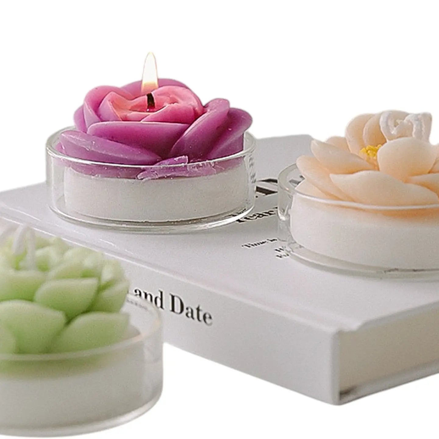 Flower Shape Scented Candle 3pices