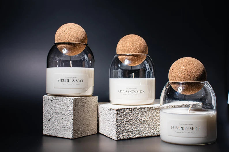 Candle with Corktop Lid Available in Multiple Scents