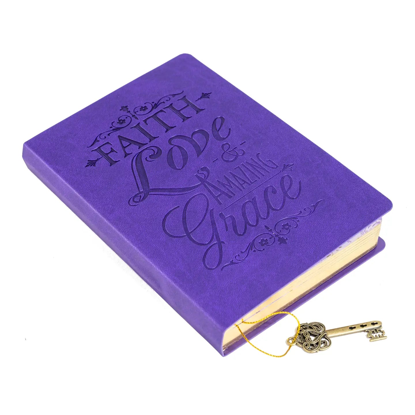 Leather Wrapped Purple Faith Love & Grace