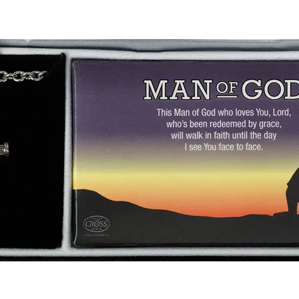 Man of God Necklace Cross Stainless Steel
