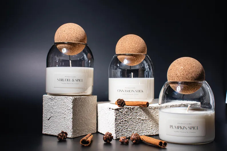 Candle with Corktop Lid Available in Multiple Scents