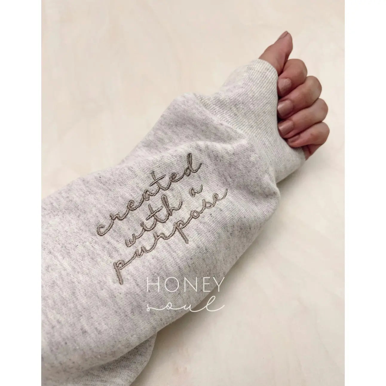 Created with A Purpose Embroidered Sweatshirt