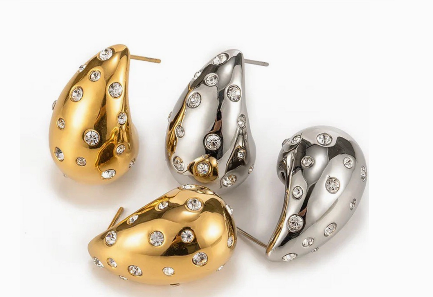 The Drop-Designer-Stainless Steel Pearl and Cz