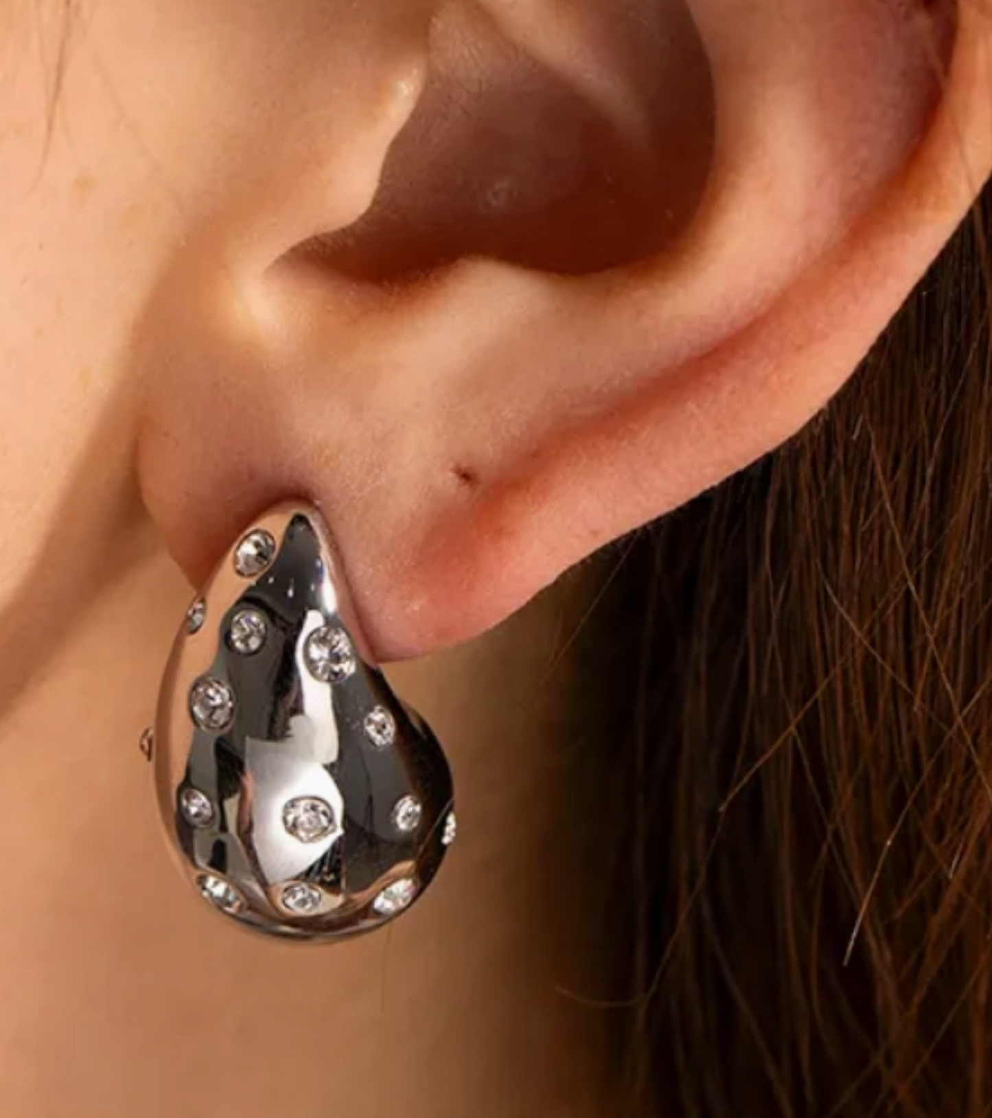 The Drop-Designer-Stainless Steel Pearl and Cz