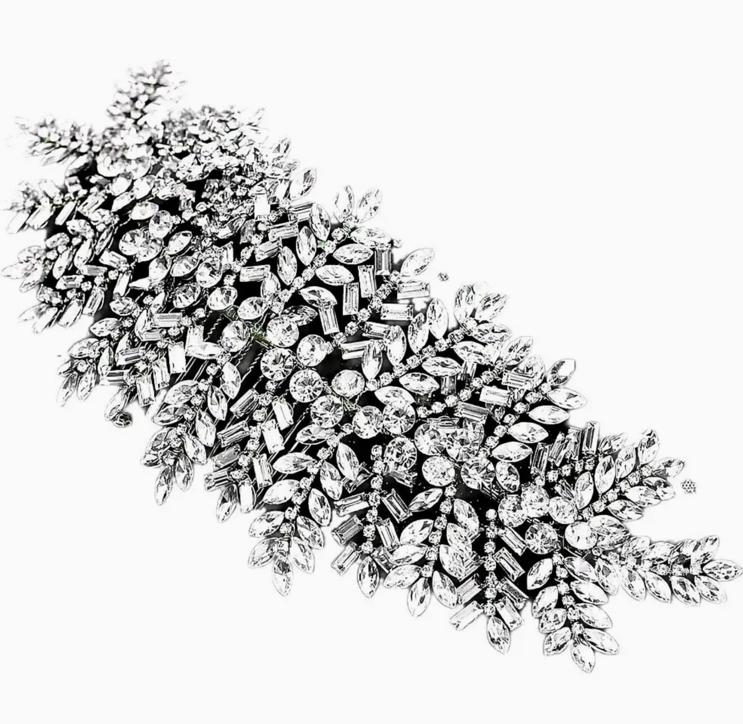 Huge Chuncky Special Occasion Floral Rhinestone Hair Comb Ba