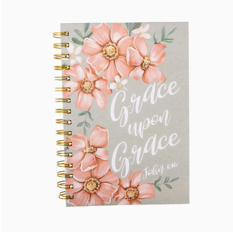 Guided Journal: Sage & Peach Flowers (John 1:16)