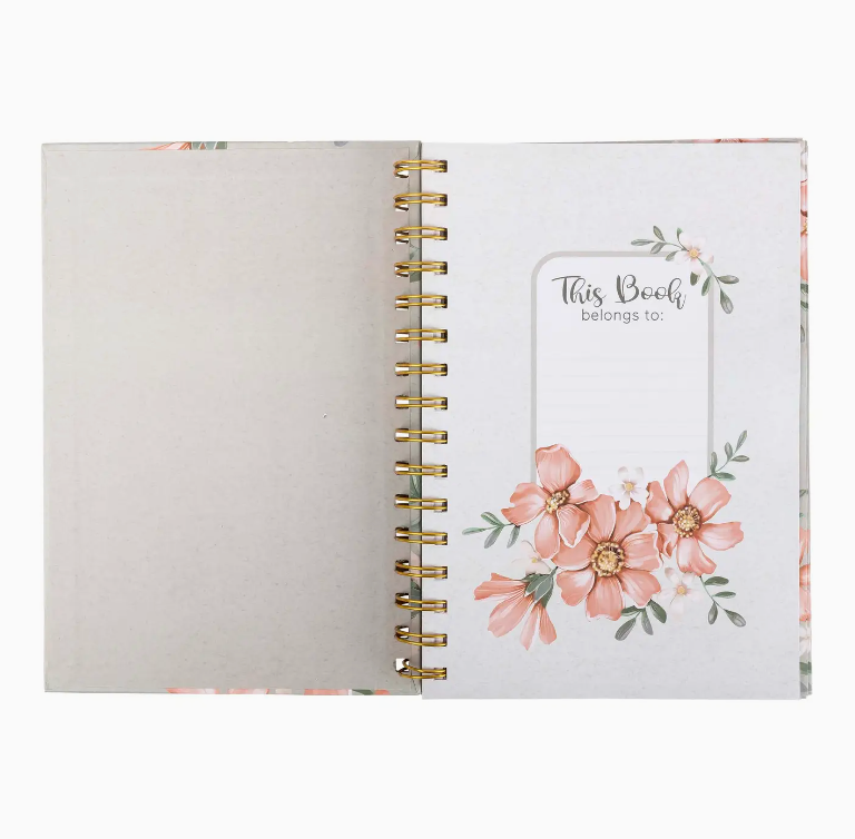 Guided Journal: Sage & Peach Flowers (John 1:16)