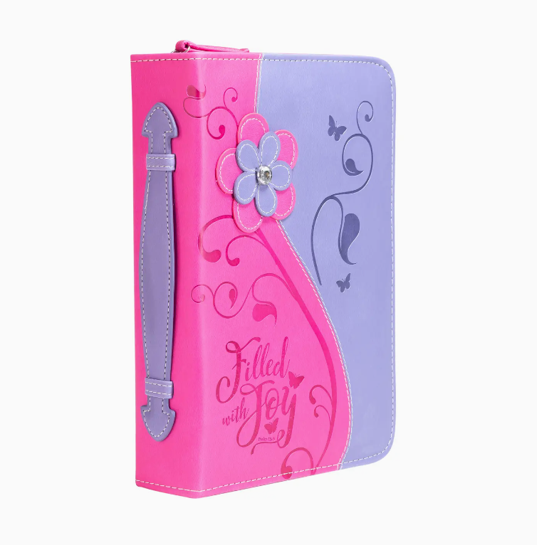 Divine Details: Bible Cover Pink Daisy Filled W/Joy