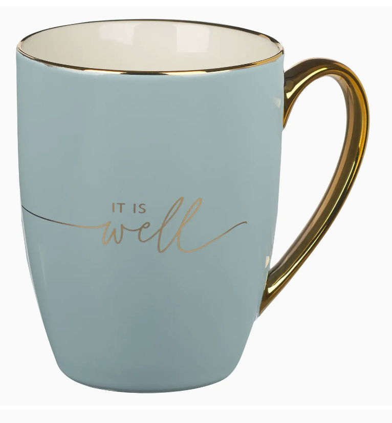 Mug Blue/Cream It Is Well with My Soul
