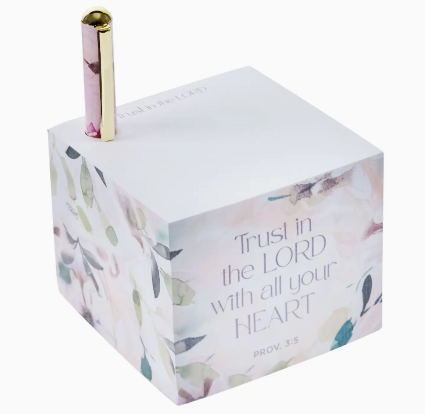 Note Block with Pen Trust in the Lord Prov. 3:5