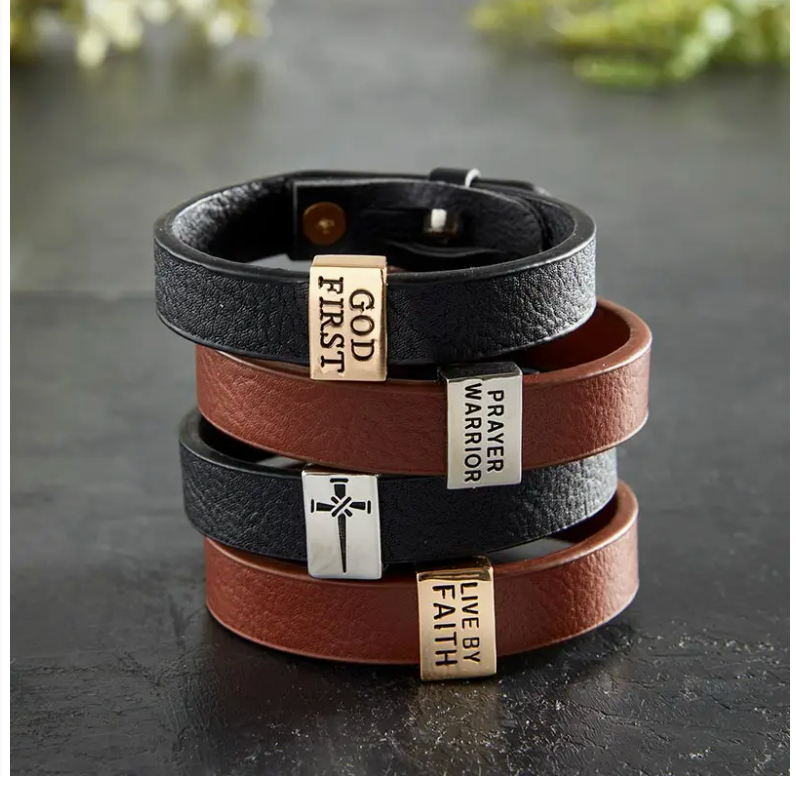 Leather Bracelet - Cross of Nails