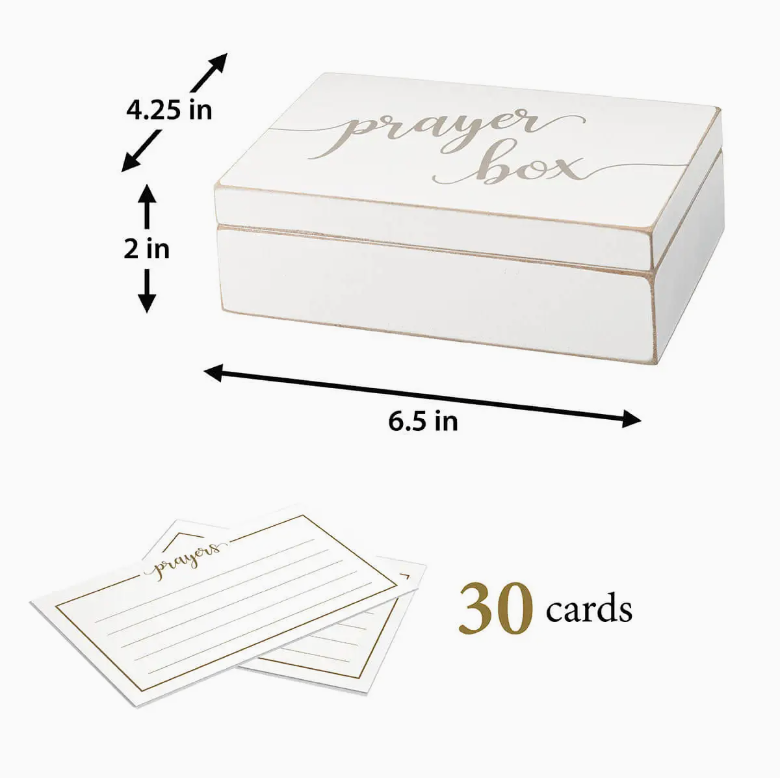 Distressed White Prayer Box with Paper Cards