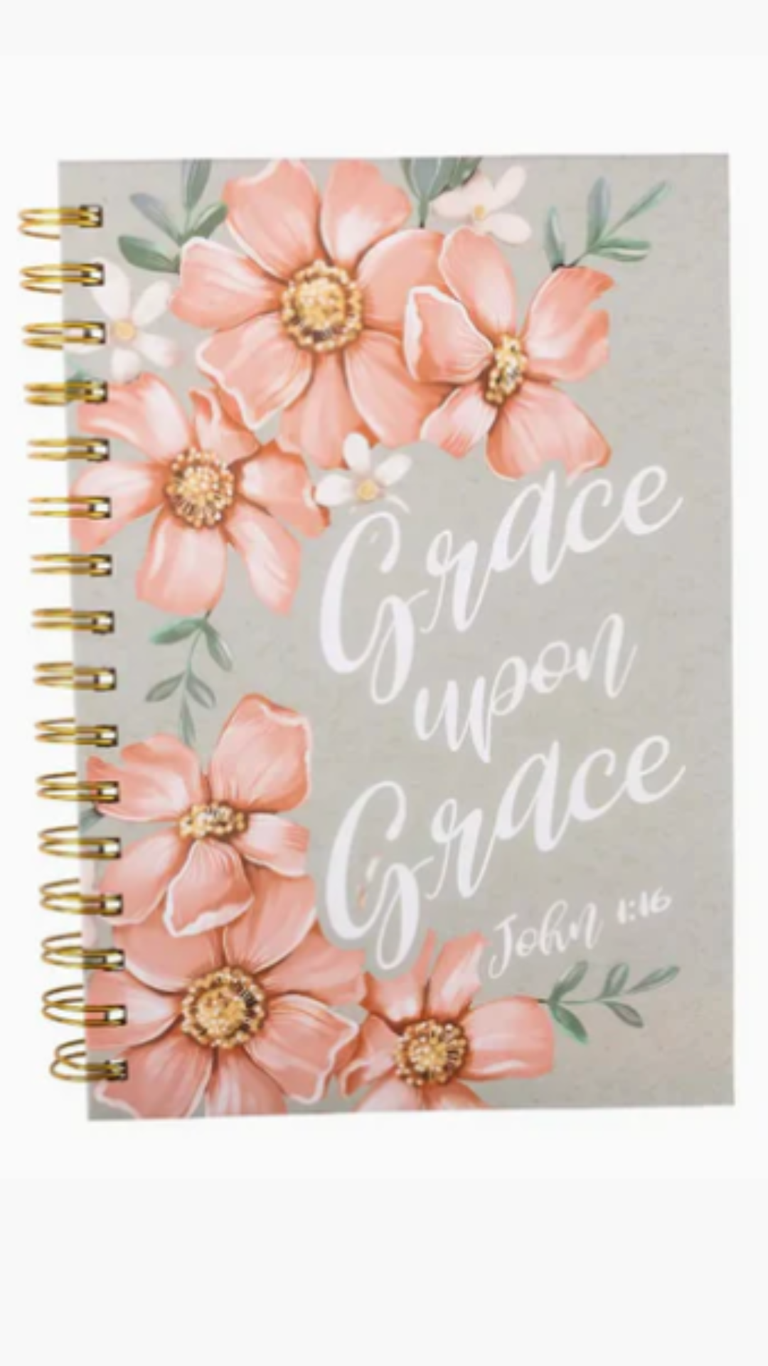 Guided Journal: Sage & Peach Flowers (John 1:16)