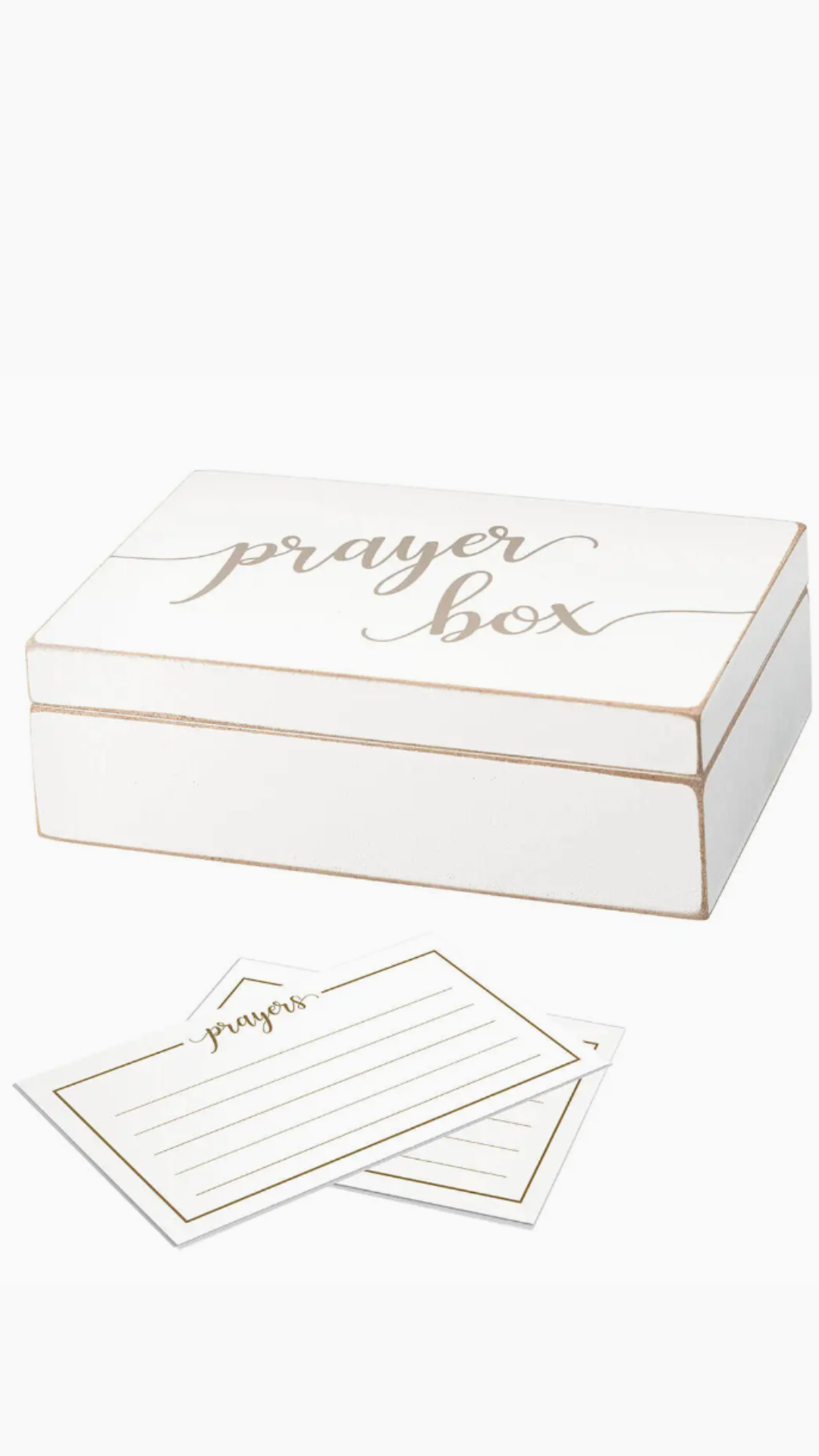 Distressed White Prayer Box with Paper Cards