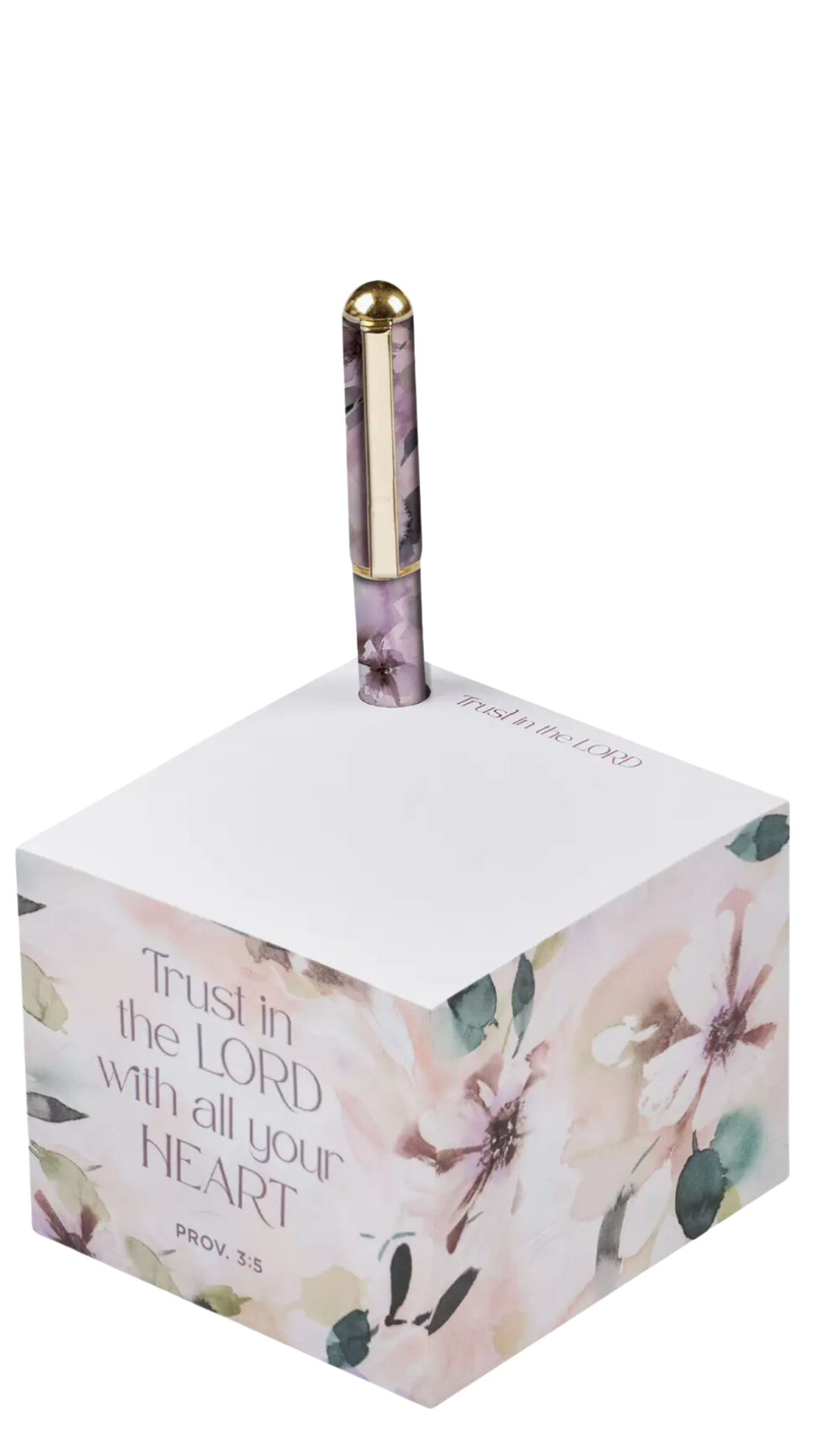Note Block with Pen Trust in the Lord Prov. 3:5