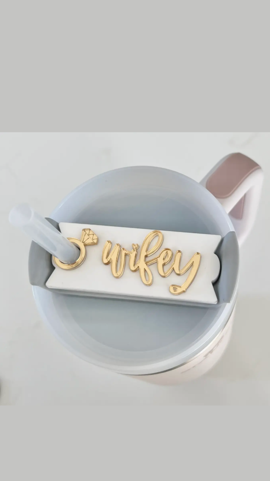 Stanley Cup Wifey Topper For Brides and Engaged Quencher 2.0