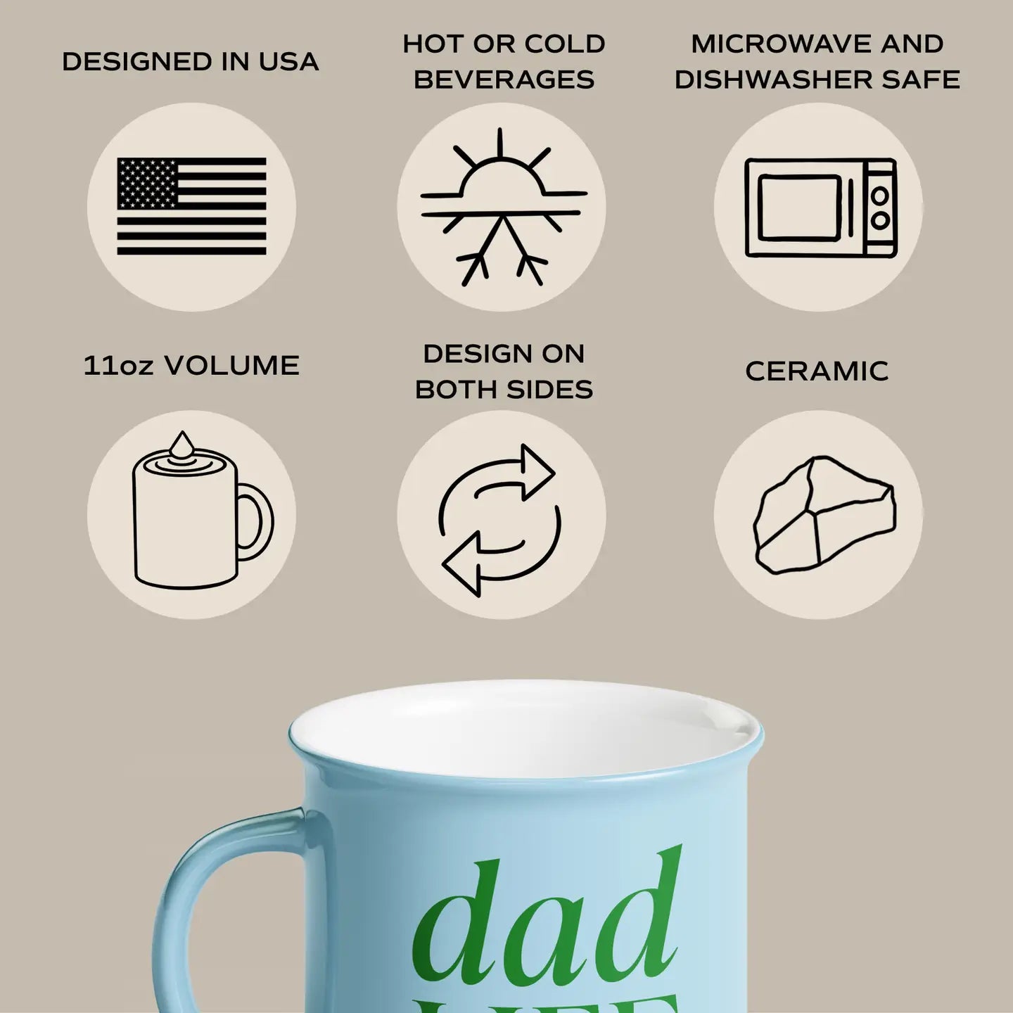 Dad Life 11 oz Campfire Coffee Mug - Home Decor