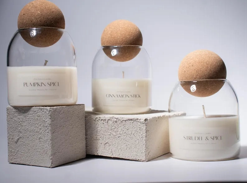 Candle with Corktop Lid Available in Multiple Scents