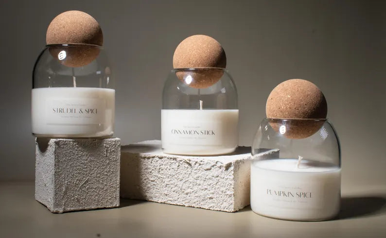 Candle with Corktop Lid Available in Multiple Scents