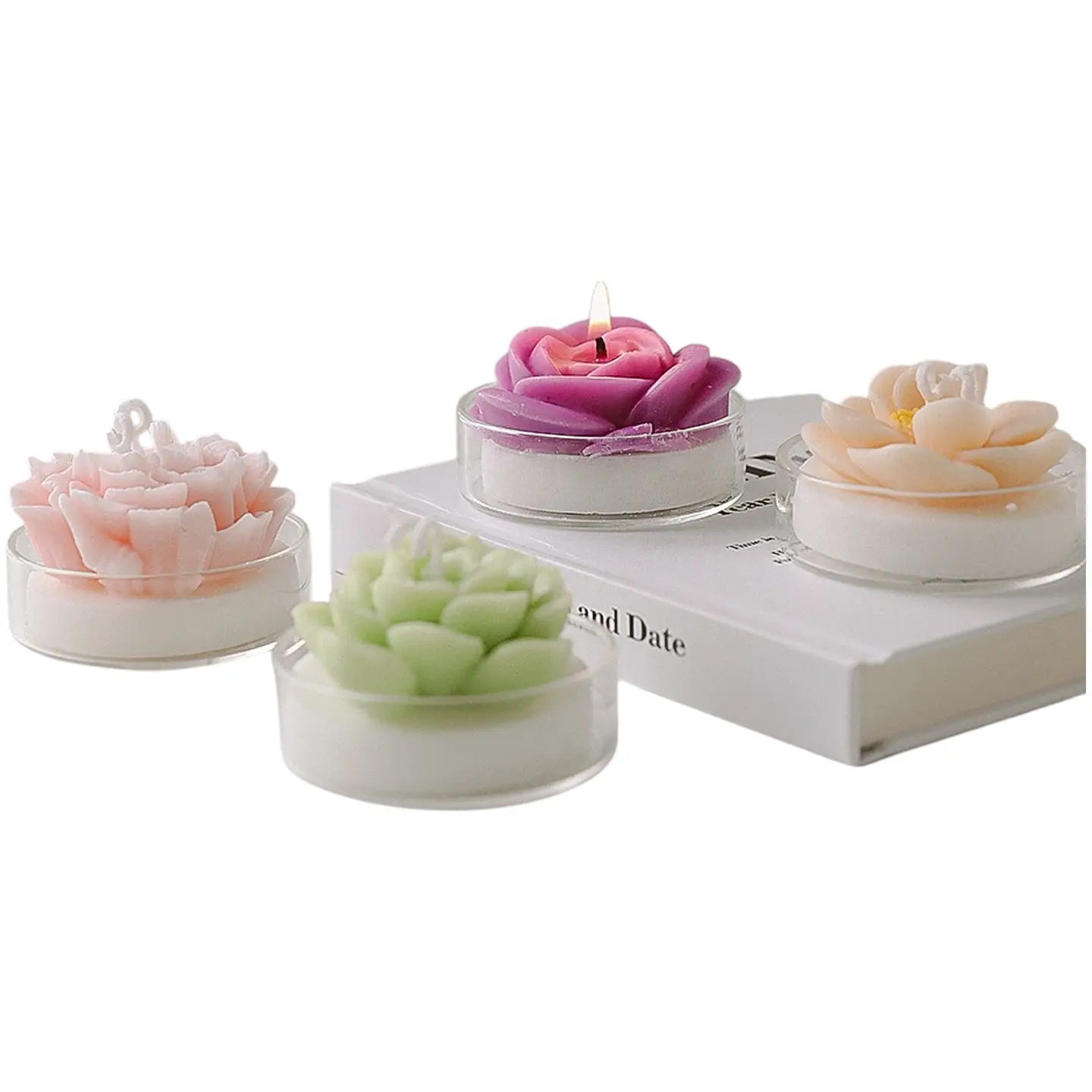 Flower Shape Scented Candle 3pices