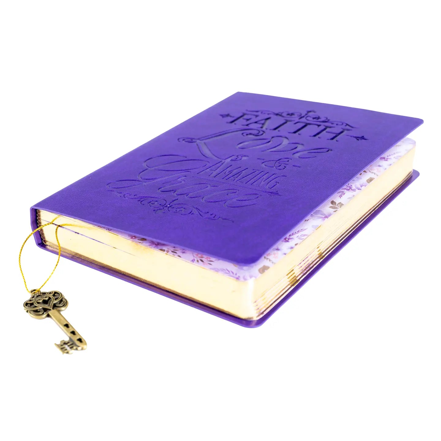 Leather Wrapped Purple Faith Love & Grace