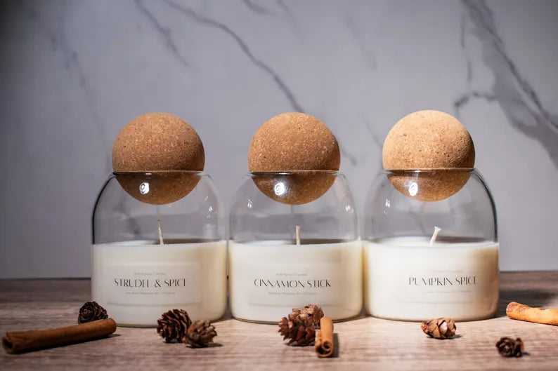 Candle with Corktop Lid Available in Multiple Scents