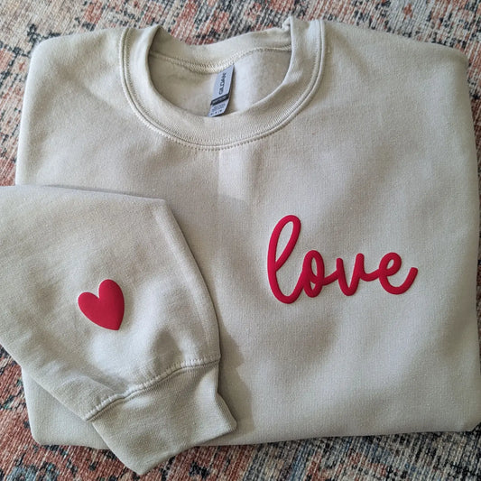Love Sweater Puff Print