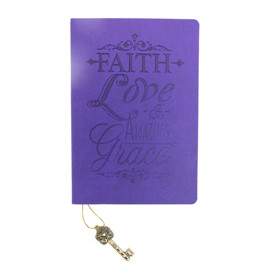 Leather Wrapped Purple Faith Love & Grace