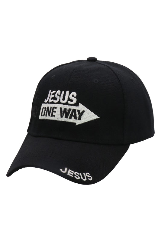 Jesus One Way Velcro Back Baseball Cap