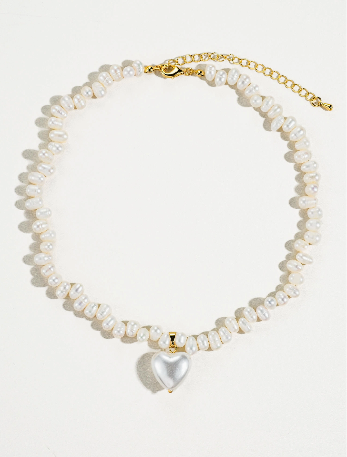 Agape 18K Gold- Natural Pearl Heart Choker