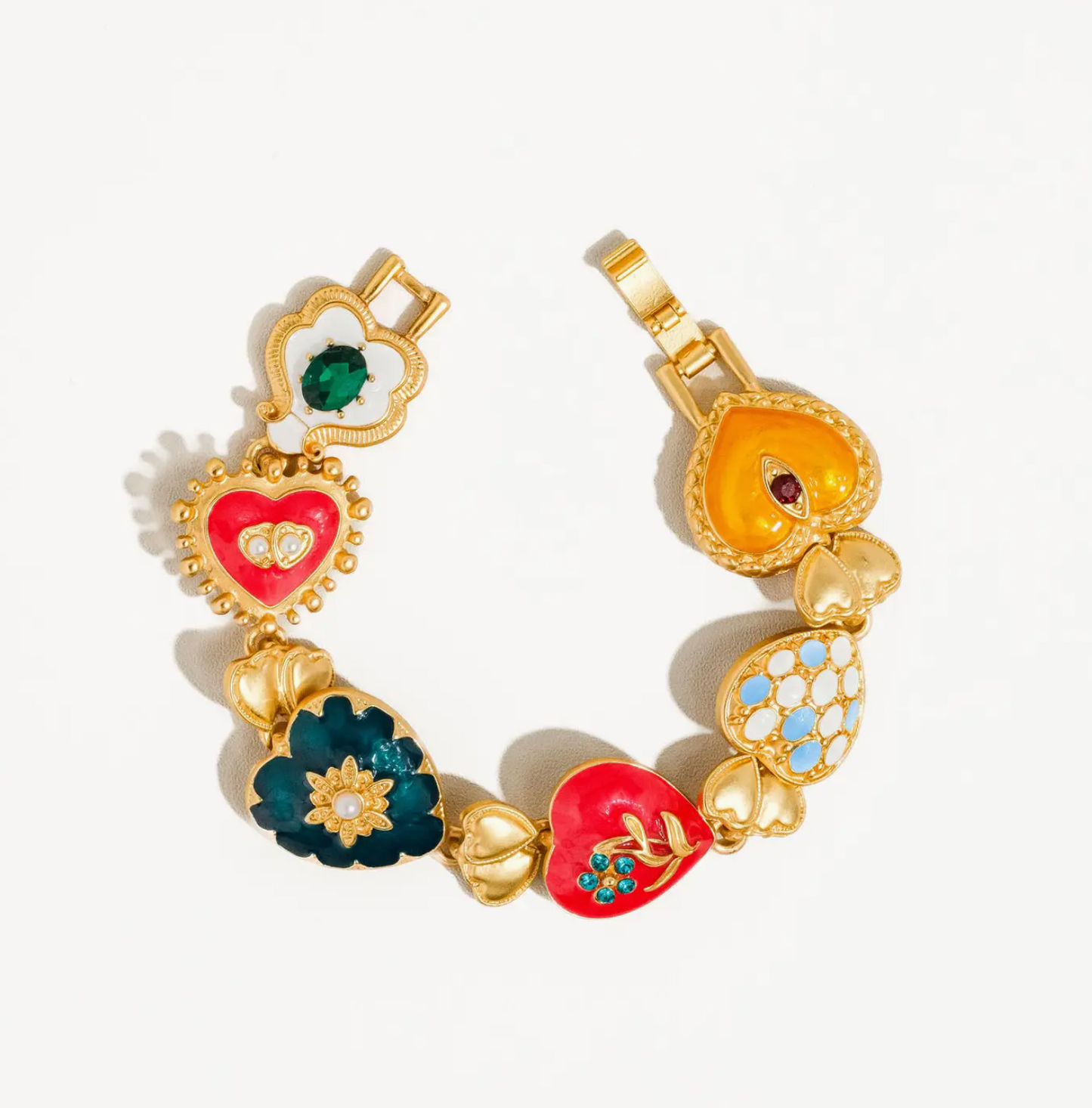 Elysian 18K Gold Boho Baroque Heart Color Bracelet