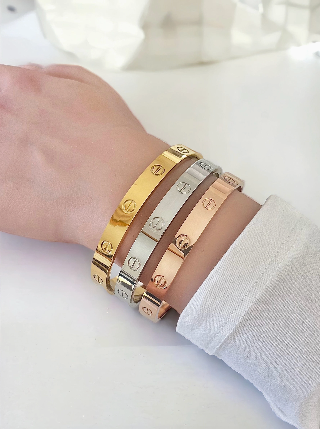 18K gold plated Stainless steel bracelet, Intensity