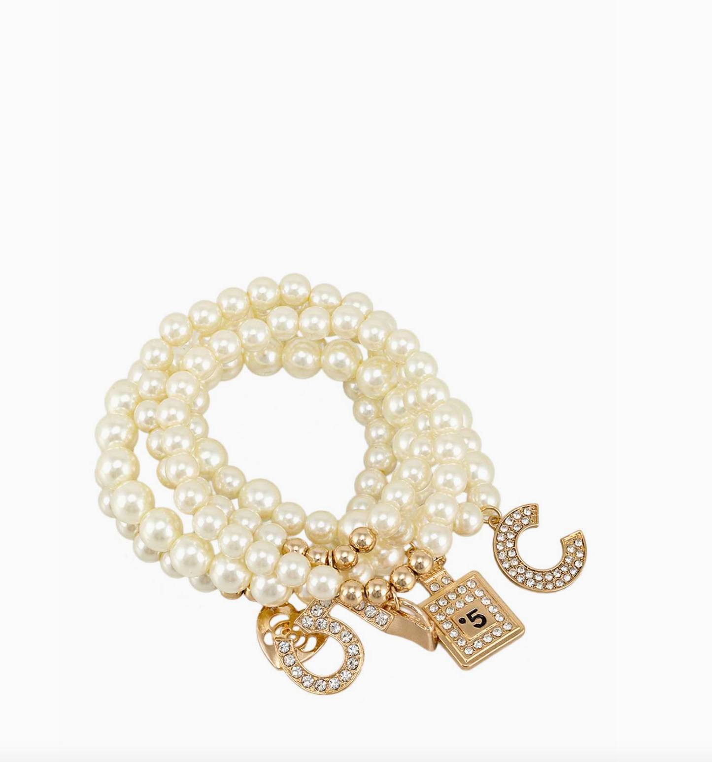 Multiple Charm Beads Stretchable Bracelet