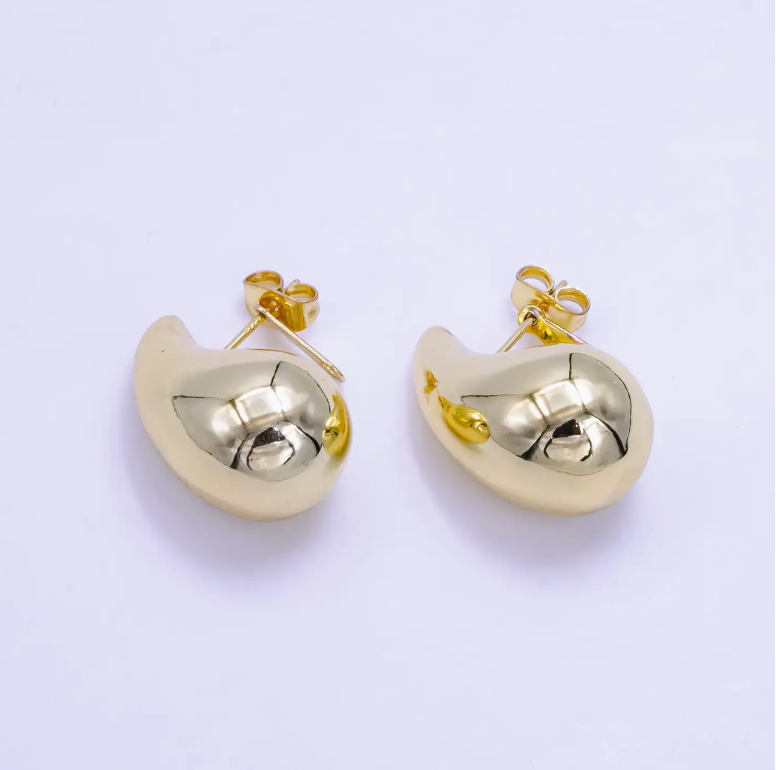 14K Gold Filled 25mm Chunky Modern Teardrop Stud Kylie Earri