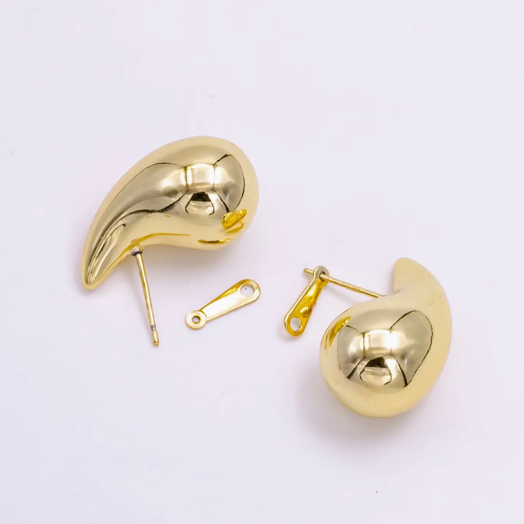 14K Gold Filled 25mm Chunky Modern Teardrop Stud Kylie Earri