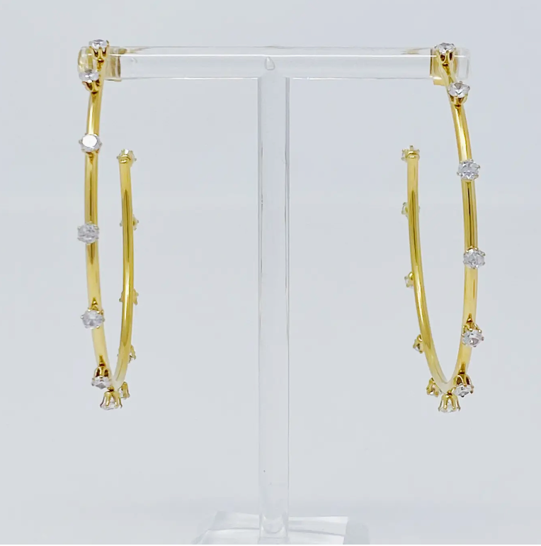 Slim & Jeweled Hoop Earrings