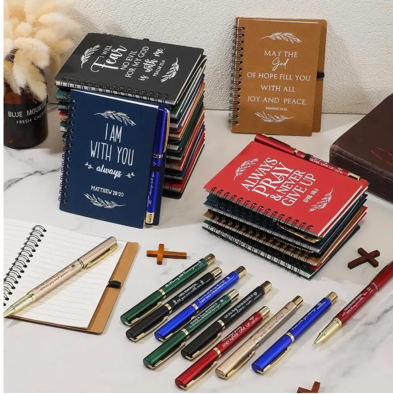 Beautiful Christian Notebook and Pen Sets