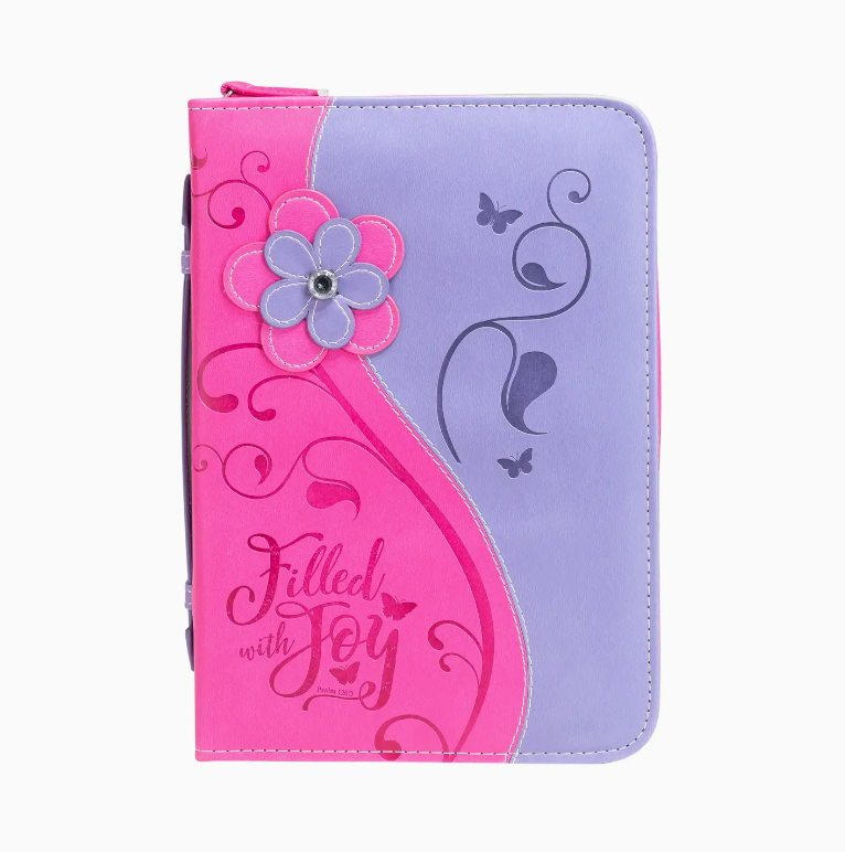 Divine Details: Bible Cover Pink Daisy Filled W/Joy