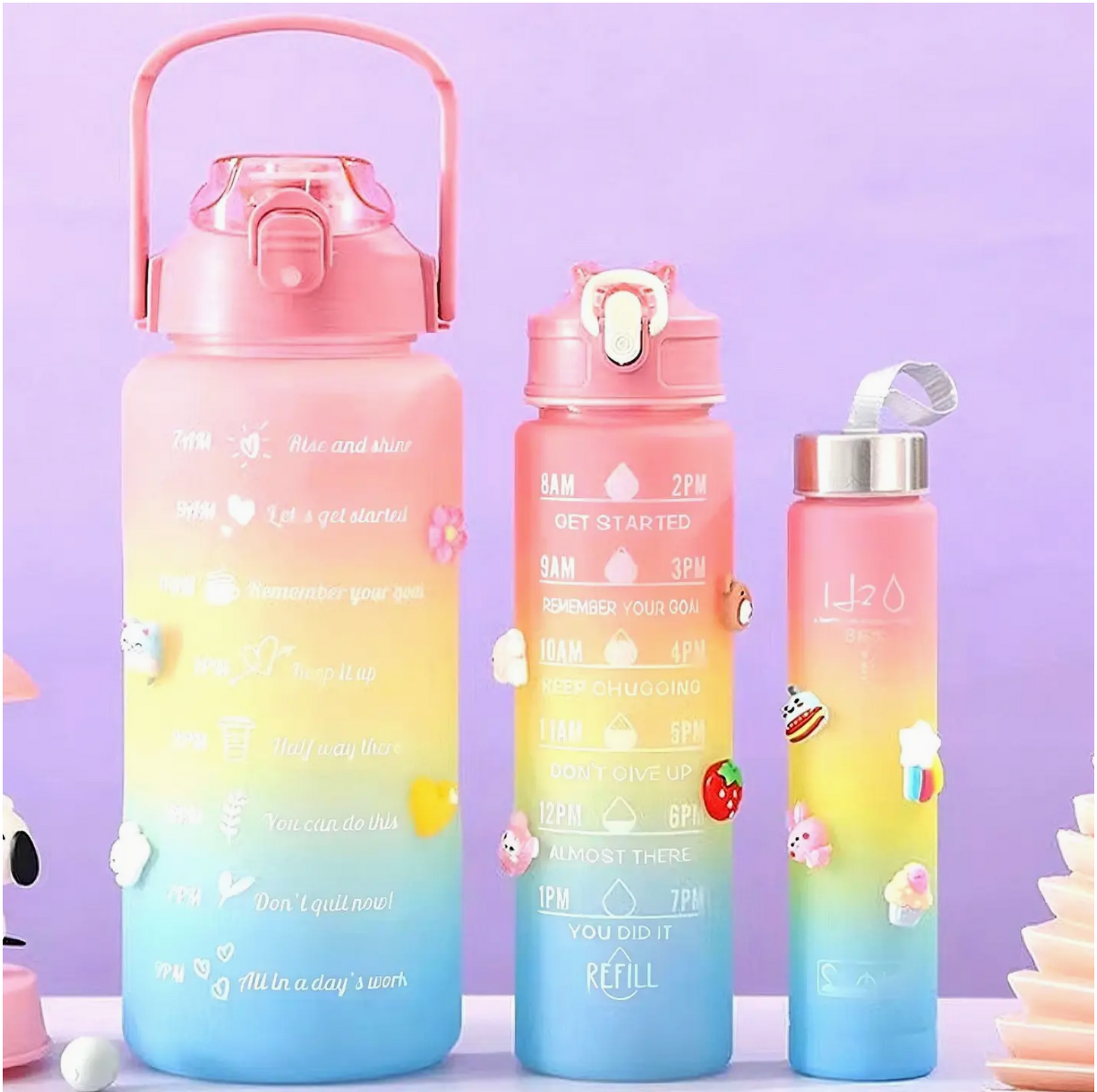 3 Pieces Motivational Water Bottle Set