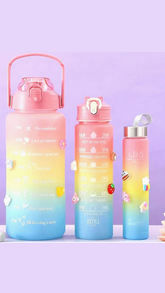 3 Pieces Motivational Water Bottle Set