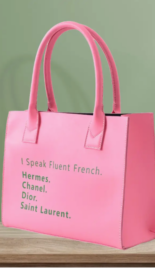 I Speak Fluent French Message Tote Bag / Shoulder Bag