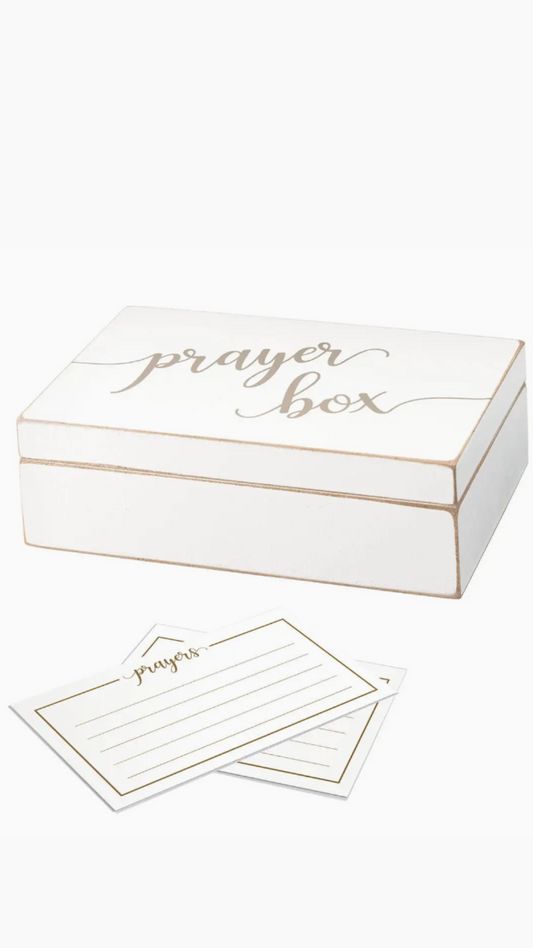 Distressed White Prayer Box with Paper Cards