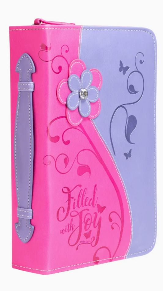 Divine Details: Bible Cover Pink Daisy Filled W/Joy
