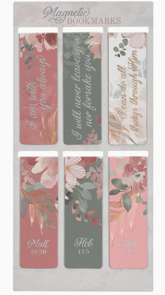 Magnetic Bookmark Set Foiled Floral