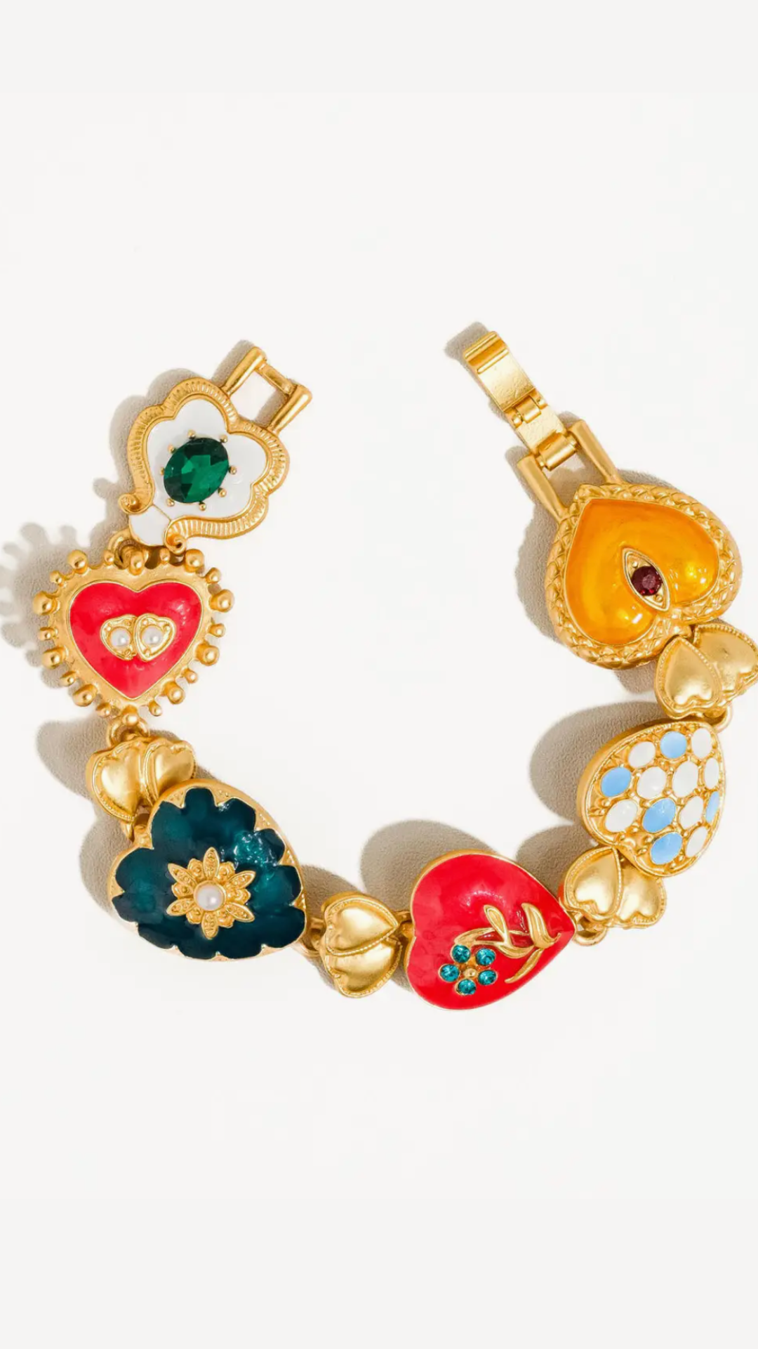 Elysian 18K Gold Boho Baroque Heart Color Bracelet