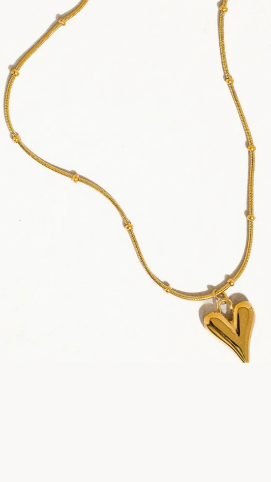 Bay 18K Gold Non-Tarnish Heart Necklace