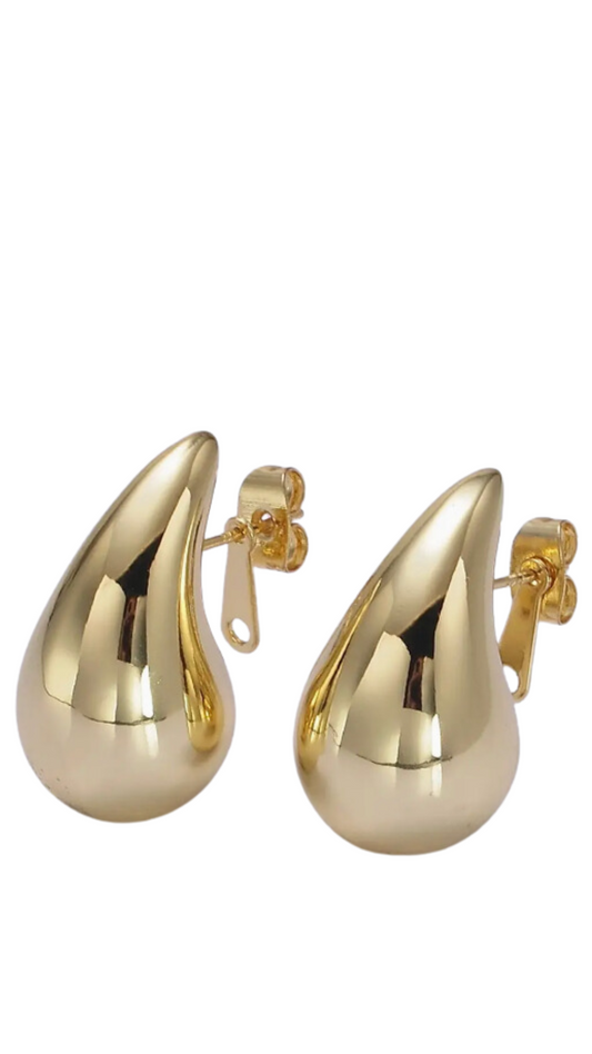 14K Gold Filled 25mm Chunky Modern Teardrop Stud Kylie Earri