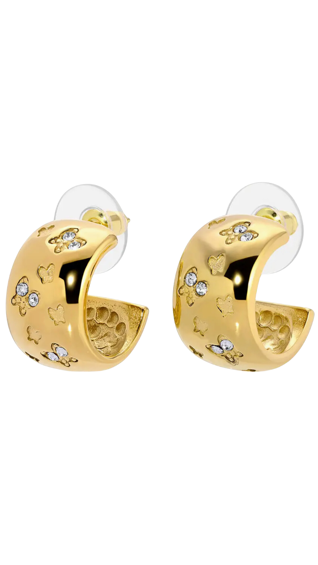 Annastacia Butterfly Cz Cuff Earrings