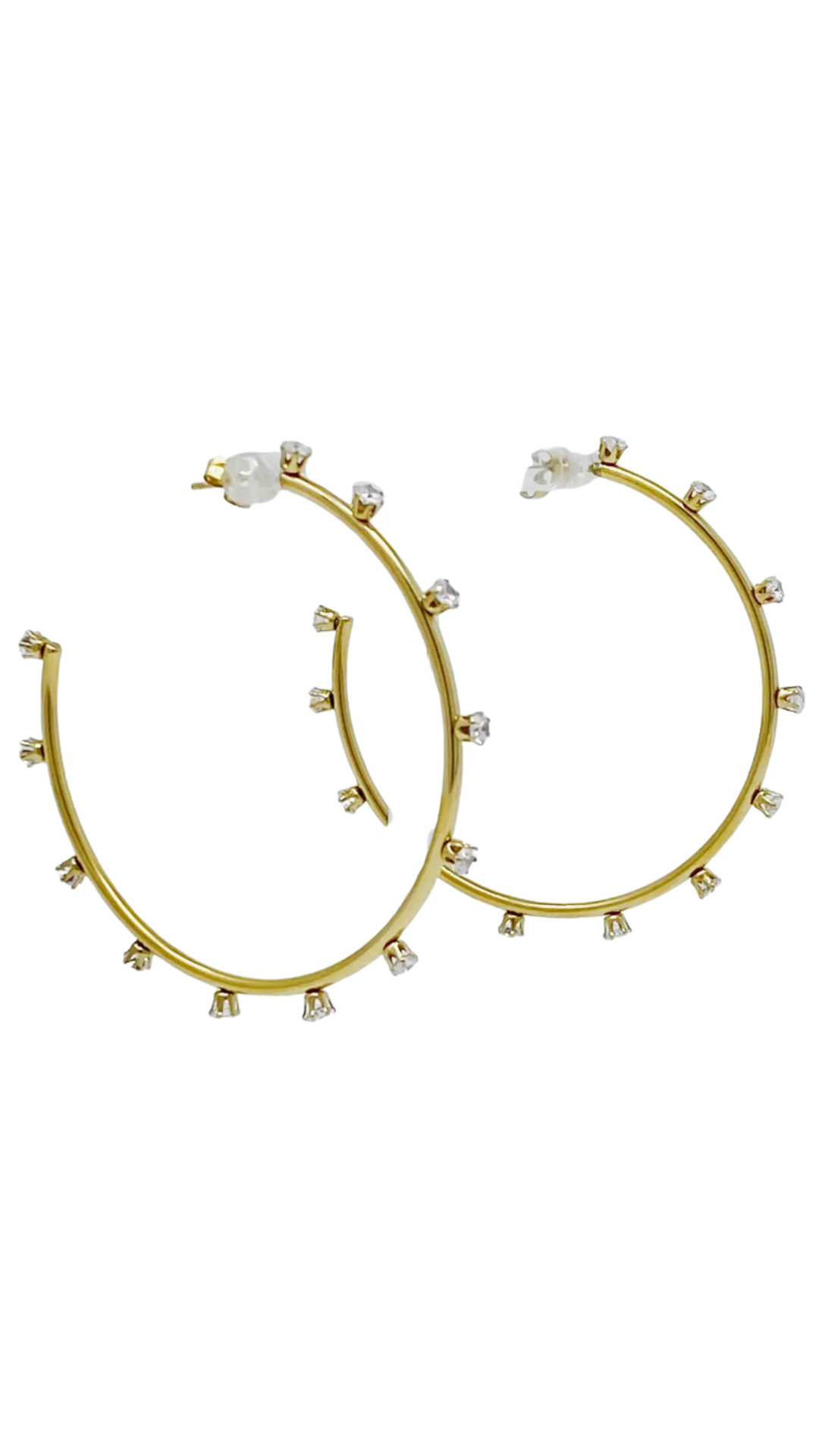 Slim & Jeweled Hoop Earrings